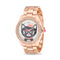 Betsey Johnson Mop Dial with Printed Cat Watch in Rose Gold Case and Link Strap for Women