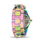 Betsey Johnson Oil Slick Case and Chain Strap Watch with Mop Dial Oil Slick Numbers for Women