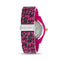 Betsey Johnson Glossy Pink and Black Leopard Print Case and Link Strap with Mop Dial and Pink Numbers for Women