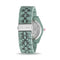Betsey Johnson Glossy Green and Black Snake Print Case and Link Strap Watch with Mop Dial with Silver Numbers for Women