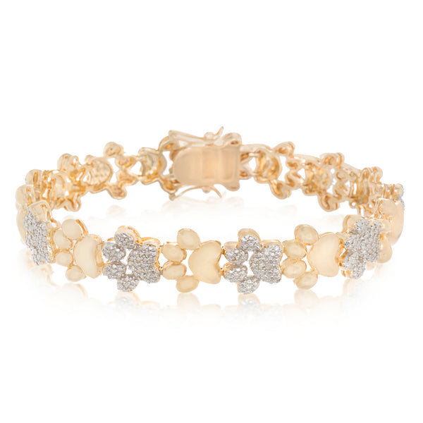 Lumineux  Accent Paw Print Tennis Bracelet