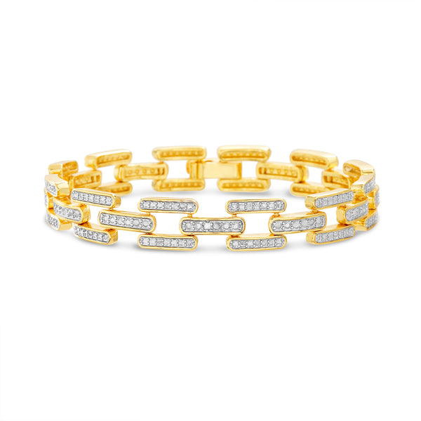 Lumineux Genuine Diamond Tennis Bracelet in Plated Brass