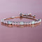 Lesa Michele Simulated Opal Slider Bracelet in Rose Gold or Rhodium Plated Sterling Silver