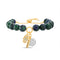 Beloved & Inspired Beaded Stone Dangle Charm Slider Bracelet in Brass