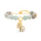Beloved & Inspired Beaded Stone Dangle Charm Slider Bracelet in Brass