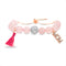 Beloved & Inspired Pink Beaded Mom Crystal Ball Tassel Charm Bracelet