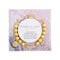 Beloved & Inspired 'Love'/Heart Disc/Glass Charm Beaded Slider Bracelet in Yellow Gold Plated Brass