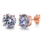 Lesa Michele Rose Gold Plated Sterling Silver Various Sizes Stud Earrings with Cubic Zirconia