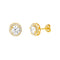 Lesa Michele Sterling Silver Round Cubic Zirconia Halo Stud Earring