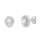 Lesa Michele 9MM Round Cubic Zirconia Halo Post Earrings in Yellow Gold or Rhodium Plated Sterling Silver