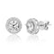 Lesa Michele Sterling Silver Round Cubic Zirconia Halo Stud Earring