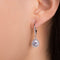 Lesa Michele Cubic Zirconia Teardrop Dangle Leverback Earrings in Rhodium Plated Sterling Silver