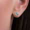Sterling Silver Cubic Zirconia Cross and 5mm Round Stud Earrings