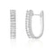 Lesa Michele Baguette Cubic Zirconia Hoop Earrings in Sterling Silver
