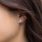  Lab Created Blue Opal and Cubic Zirconia Halo Stud Gift Earrings 3 pair Set for Women in Yellow Gold, Rose Gold and Rhodium Plated 925 Sterling Silver