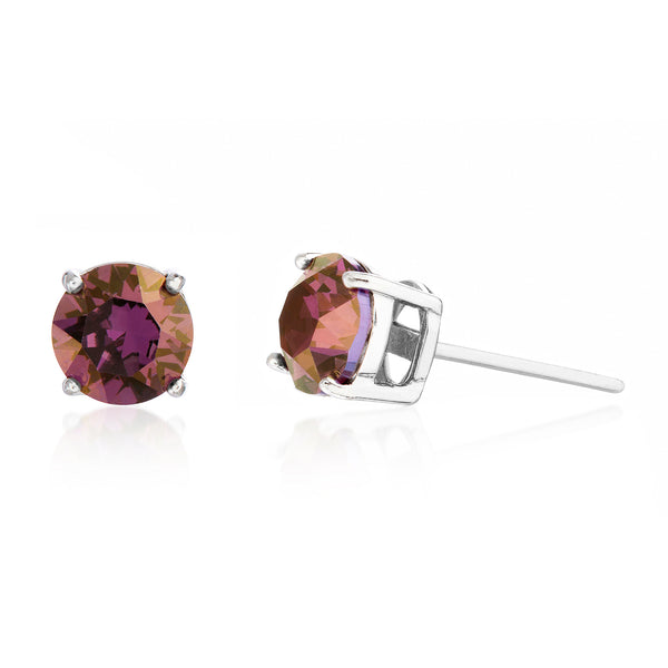 Lesa  Michele  Crystal  Stud  Earring  in  Rhodium  Plated  Sterling  Silver