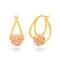 Crystal Ball Hoop Earrings for Women Made With Swarovski Crystals in Yellow Gold Plated 925 Sterling Silver (Color Pink)