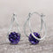 ﻿Lesa Michele Crystal Ball Hoop Earrings Made with Crystals in Sterling Silver