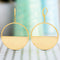 Lesa Michele Yellow Gold Plated Sterling Silver Open Half Circle Dangle Lever Back Earrings