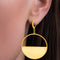 Lesa Michele Yellow Gold Plated Sterling Silver Open Half Circle Dangle Lever Back Earrings