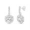 Lesa Michele Cubic Zirconia Round Burst Dangle Earrings in Sterling Silver