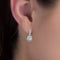 Lesa Michele Cubic Zirconia Round Burst Dangle Earrings in Sterling Silver