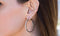 Lesa Michele 40mm Crystal Hoop Earrings in Rhodium Plated Brass