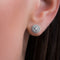 Lesa Michele Small 4mm Cubic Zirconia Halo Stud Earrings
