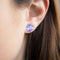 Lesa Michele Cushion Stud Earrings in Stainless Steel made with Swarovski Crystals