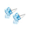 Lesa Michele Faceted Cube Stud Earrings in Stainless Steel made with Crystal