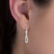 Crystal Wavy In and Out Hoop Earrings in Stainless Steel for Women