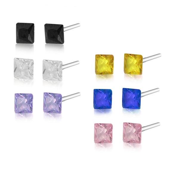 Aubrey Lee Multi-Colored Cubic Zirconia Stud Earring Gift Sets