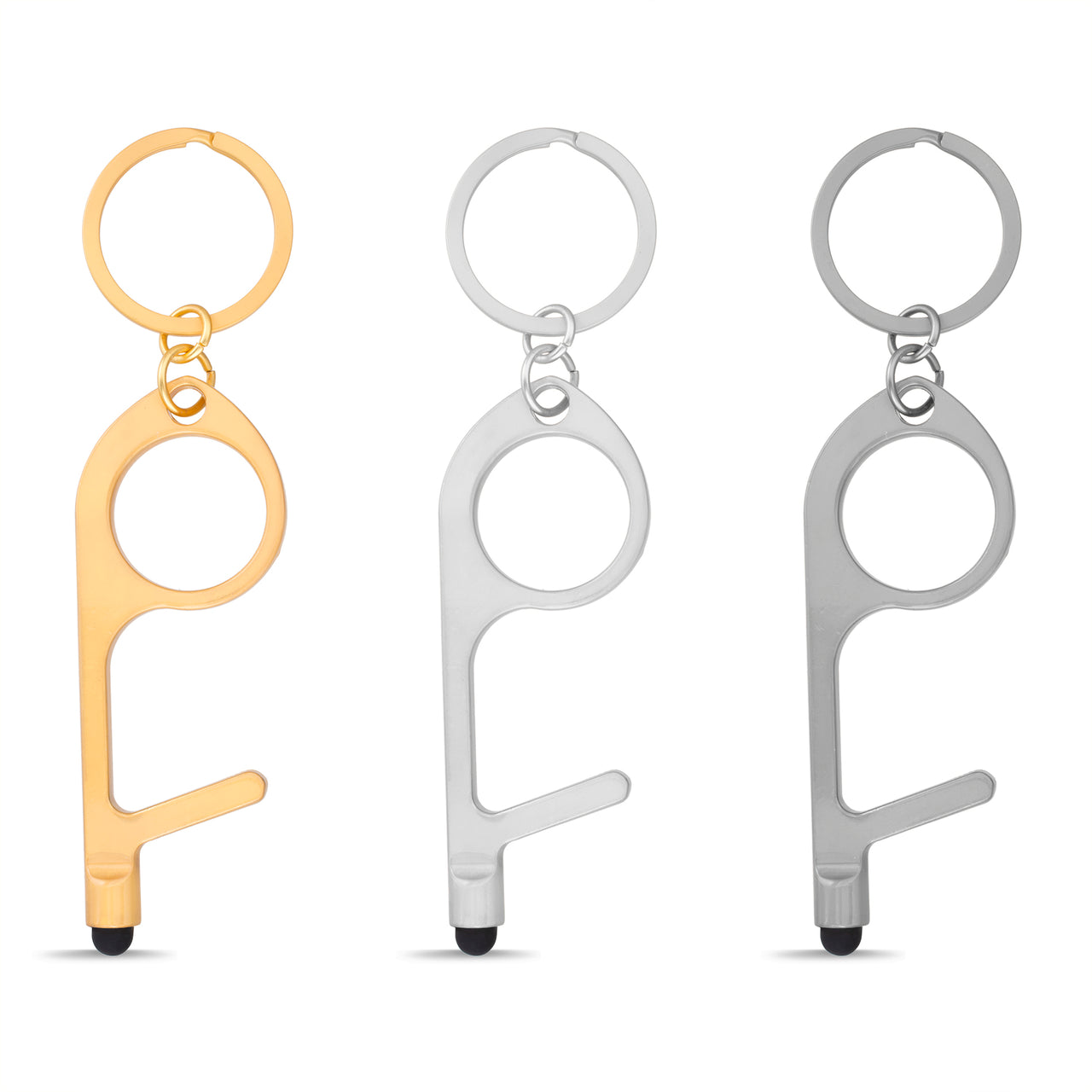 Life Stylus 3-Pack Door Opener, Button Pusher, Stylus, Contact-Free Keychain
