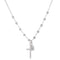 Sterling Silver Beaded Chain Miraculous Medal Cross Necklace