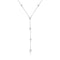 Bezel Set CZ By the Yard Y Style 18" Station Chain Necklace for Women in Rhodium Plated 925 Sterling Silver