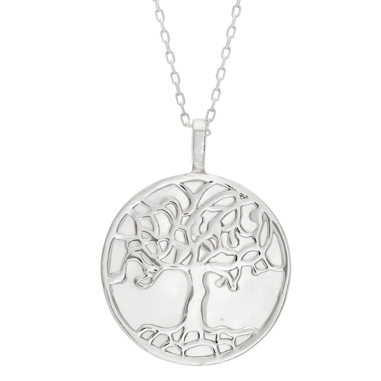 Lesa Michele Sterling Silver Tree of Life Necklace with Mother of Pearl