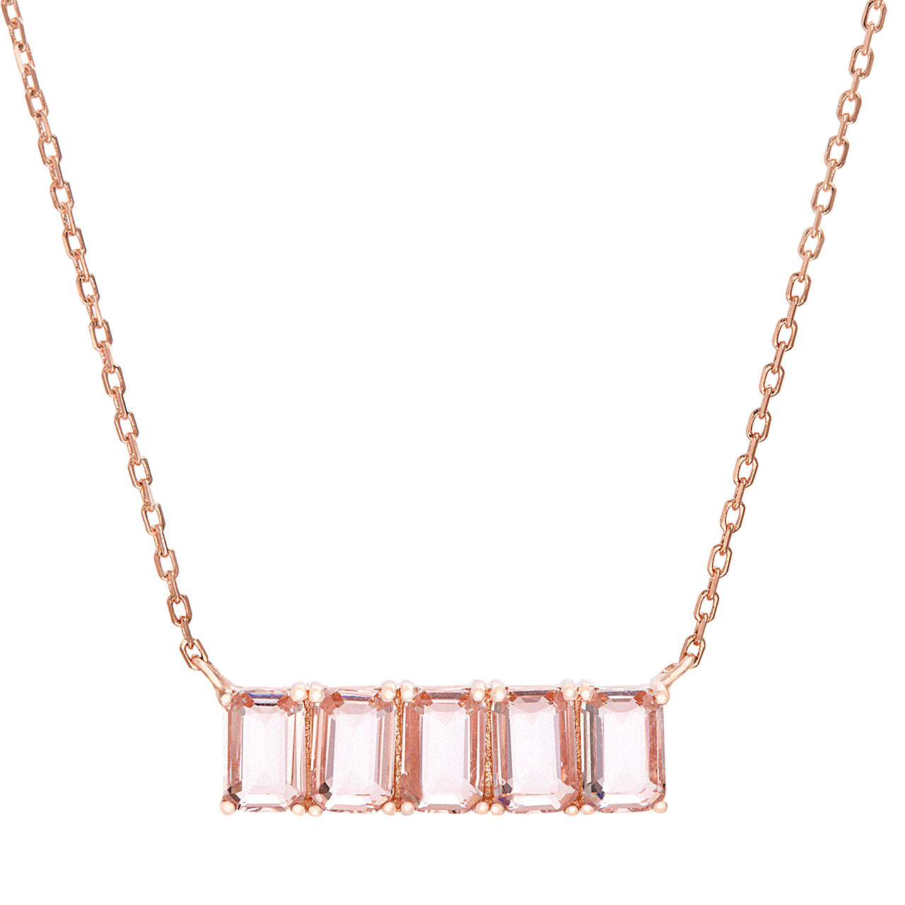 Lesa Michele Rose Gold Plated Bar Necklace in Sterling Silver