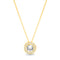  16" + 2" Round Halo Pendant Necklace for Women made with Swarovski Crystals in Yellow Gold Plated 925 Sterling Silver (Color: Crystal)