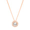 16" + 2" Round Halo Pendant Necklace for Women made with Swarovski Crystals in Rose Gold Plated 925 Sterling Silver (Color: Crystal)