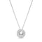 Lesa Michele Sterling Silver Round Halo Pendant Necklace made with Swarovski Crystals