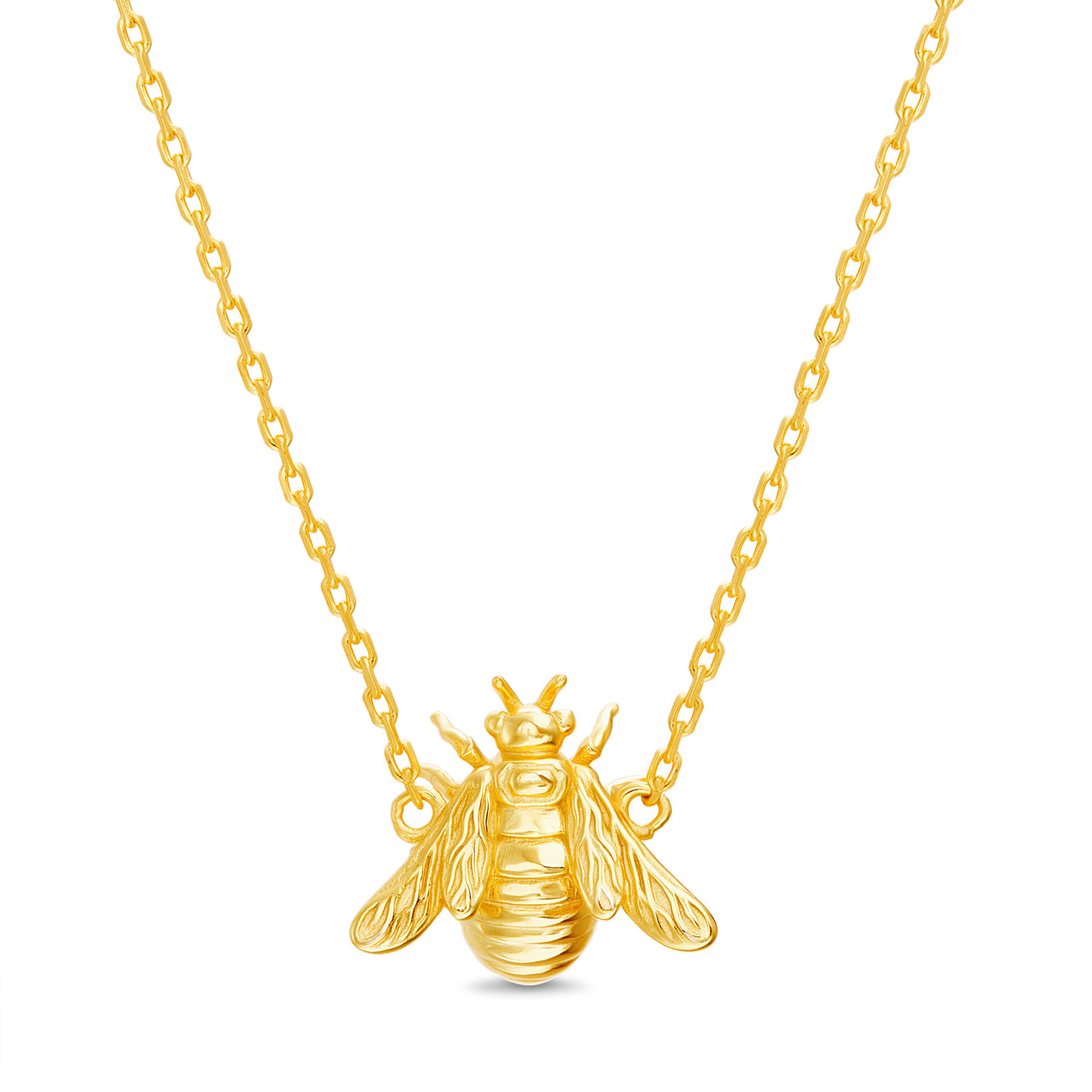 Lesa Michele Yellow Gold Plated Sterling Silver Bee Necklace
