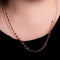 Lesa Michele Rainbow Bezel Set Cubic Zirconia Layer Necklace in Rose Gold Plated Sterling Silver
