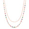 Lesa Michele Rainbow Bezel Set Cubic Zirconia Layer Necklace in Rose Gold Plated Sterling Silver