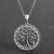 Lumineux 1/10 Cttw Diamond Family Tree Heart Circle Necklace Sterling Silver