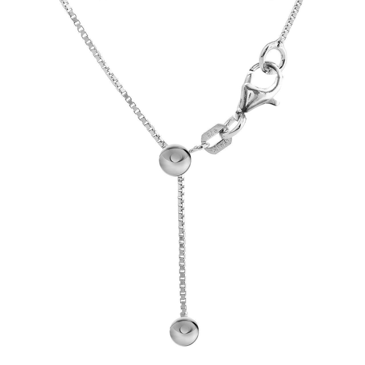 Lesa Michele Rhodium Plated Sterling Silver 24" Box Chain Necklace