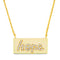 Lesa Michele Cubic Zirconia Inspirational Bar Necklace in Yellow Gold Plated Sterling Silver