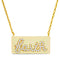 Lesa Michele Cubic Zirconia Inspirational Bar Necklace in Yellow Gold Plated Sterling Silver