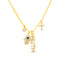 My Bible Gold Plated Sterling Silver Cubic Zirconia "Faith" Hamsa Evil Eye Charm Necklace