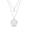Sterling Silver Mother of Pearl Cubic Zirconia Religious Disc Double Layered Necklace