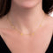 Beloved & Inspired "VOTE" Station Cable Chain Necklace in Yellow Gold Plated Sterling Silver